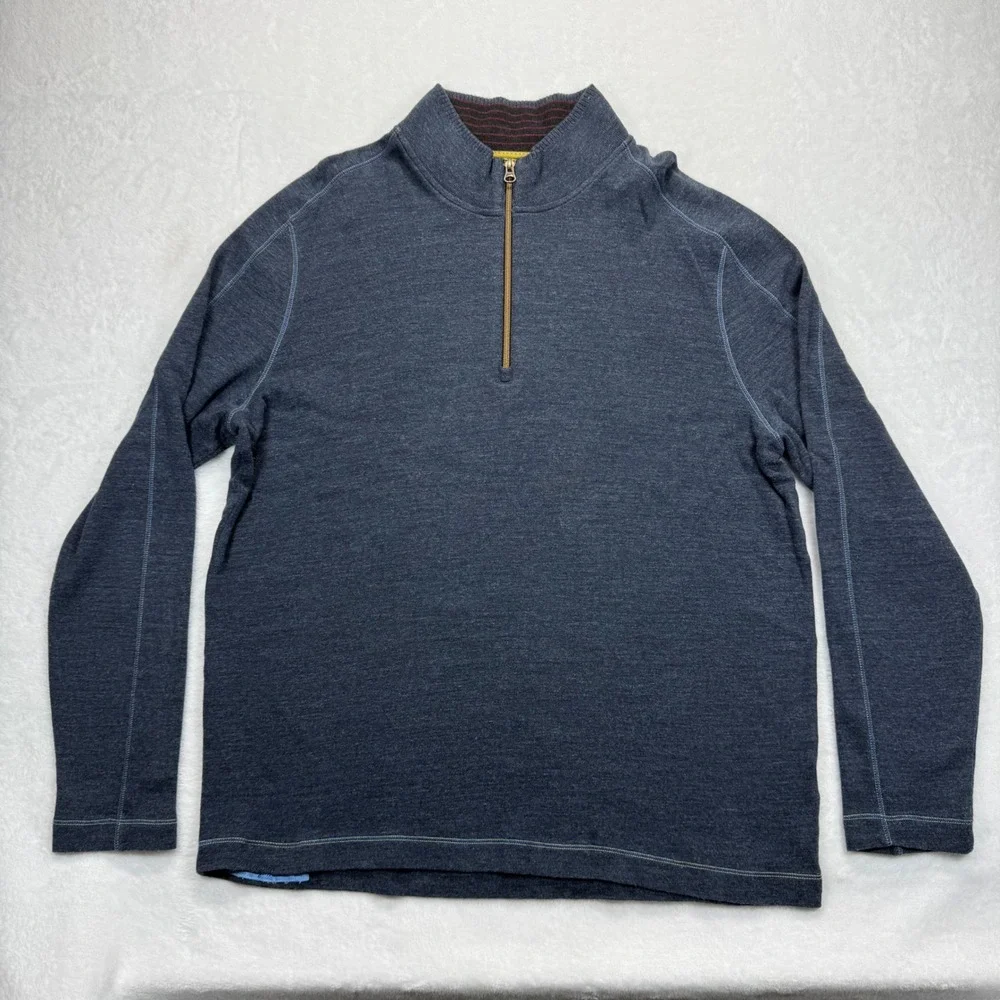 Robert Graham Quarter Zip Pullover Sweater‎ Knit Long Sleeve Casual XL
